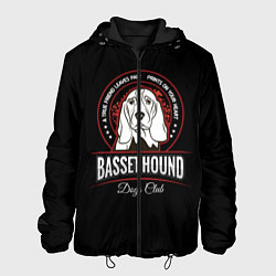 Куртка с капюшоном мужская Бассет Хаунд Basset Hound, цвет: 3D-черный