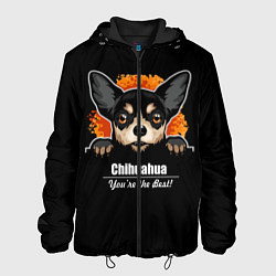 Куртка с капюшоном мужская Чихуахуа Chihuahua, цвет: 3D-черный