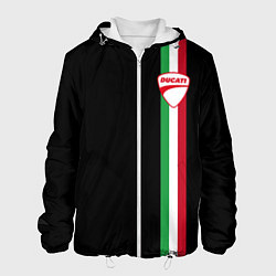 Куртка с капюшоном мужская DUCATI MOTOCYCLE ITALY LINE, цвет: 3D-белый