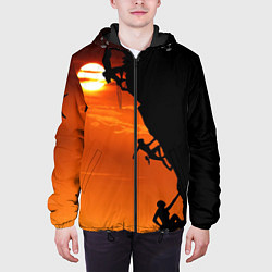 Куртка с капюшоном мужская СКАЛОЛАЗЫ В ЗАКАТЕ, цвет: 3D-черный — фото 2