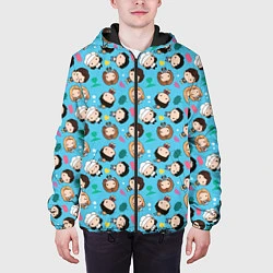 Куртка с капюшоном мужская Паттерн с друзьями, цвет: 3D-черный — фото 2