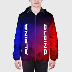 Куртка с капюшоном мужская Alpina RED BLUE, цвет: 3D-черный — фото 2