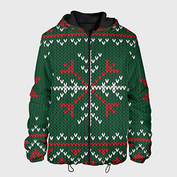 Куртка с капюшоном мужская Knitted Snowflake Pattern, цвет: 3D-черный
