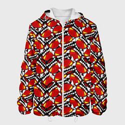 Куртка с капюшоном мужская Geometry Dash: Demons Pattern, цвет: 3D-белый