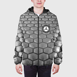 Куртка с капюшоном мужская Mercedes-Benz pattern, цвет: 3D-черный — фото 2
