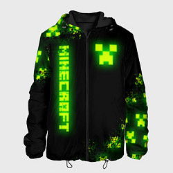 Куртка с капюшоном мужская MINECRAFT NEON LOGO CREEPER, цвет: 3D-черный