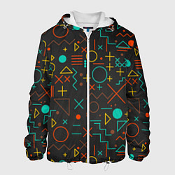 Куртка с капюшоном мужская Геометрическая Абстракция Частицы, цвет: 3D-белый