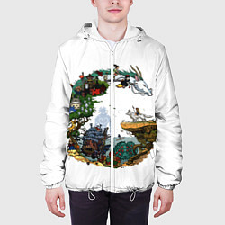 Куртка с капюшоном мужская Миры Хаяо Миядзаки унесенные призраками и другие, цвет: 3D-белый — фото 2