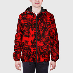 Куртка с капюшоном мужская LA CASA DE PAPEL RED CODE PATTERN, цвет: 3D-черный — фото 2