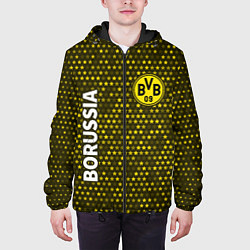 Куртка с капюшоном мужская БОРУССИЯ - Звезды, цвет: 3D-черный — фото 2