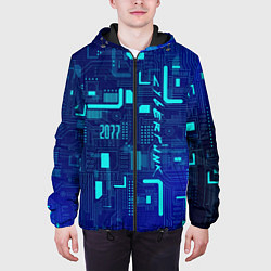 Куртка с капюшоном мужская Киберпанк Зима 2022, цвет: 3D-черный — фото 2
