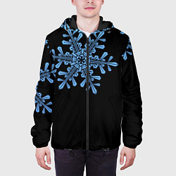 Куртка с капюшоном мужская Минималистичные Снежинки, цвет: 3D-черный — фото 2