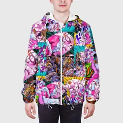 Куртка с капюшоном мужская JOJO KILLER QUEEN КОРОЛЕВА УБИЙЦА УЗОР PATTERN, цвет: 3D-белый — фото 2