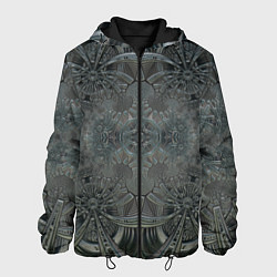 Куртка с капюшоном мужская Коллекция Фрактальная мозаика Серо-голубой 292-4, цвет: 3D-черный