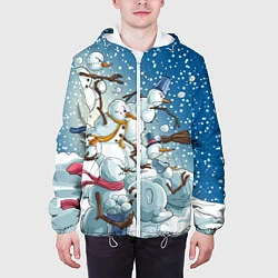 Куртка с капюшоном мужская Боевые снеговики: атака, цвет: 3D-белый — фото 2