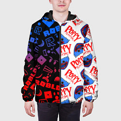 Куртка с капюшоном мужская ROBLOX x POPPY PLAYTIME РОБЛОКС ПОППИ ПЛЕЙТАЙМ, цвет: 3D-черный — фото 2