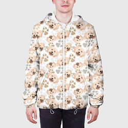 Куртка с капюшоном мужская Собака Пудель - Poodle, цвет: 3D-белый — фото 2