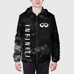 Куртка с капюшоном мужская Infiniti, Инфинити Черно серый фон, цвет: 3D-черный — фото 2