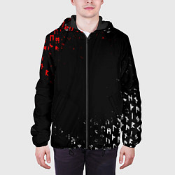 Куртка с капюшоном мужская КРАСНО БЕЛЫЕ РУНЫ, цвет: 3D-черный — фото 2