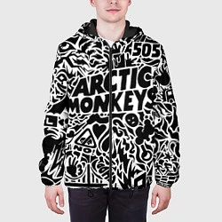Куртка с капюшоном мужская Arctic monkeys Pattern, цвет: 3D-черный — фото 2