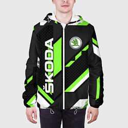 Куртка с капюшоном мужская ШКОДА ГЕОМЕТРИЯ ЛИНИИ SKODA GEOMETRY SPORT, цвет: 3D-белый — фото 2