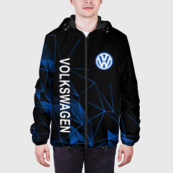 Куртка с капюшоном мужская Volkswagen, Фольцваген Геометрия, цвет: 3D-черный — фото 2