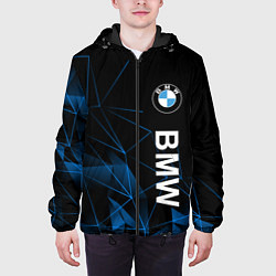Куртка с капюшоном мужская BMW, БМВ ГЕОМЕТРИЯ ПОЛОСЫ, цвет: 3D-черный — фото 2