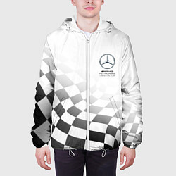 Куртка с капюшоном мужская MERCEDES, МЕРСЕДЕС СПОРТ, ФИНИШНЫЙ ФЛАГ, ФОРМУЛА 1, цвет: 3D-белый — фото 2