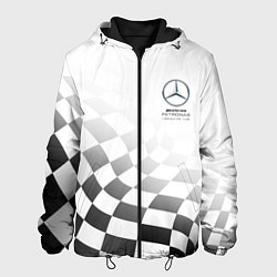 Куртка с капюшоном мужская MERCEDES, МЕРСЕДЕС СПОРТ, ФИНИШНЫЙ ФЛАГ, ФОРМУЛА 1, цвет: 3D-черный