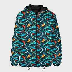 Куртка с капюшоном мужская Рыболовные Воблеры, цвет: 3D-черный