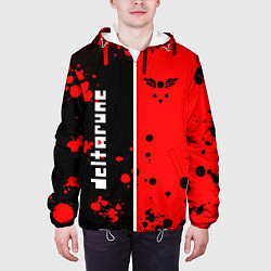Куртка с капюшоном мужская Deltarune black & red, цвет: 3D-белый — фото 2
