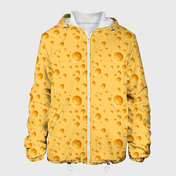 Куртка с капюшоном мужская Сыр Cheese, цвет: 3D-белый