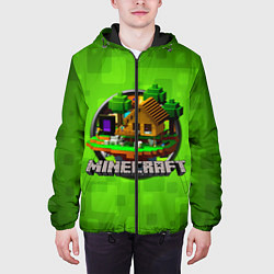 Куртка с капюшоном мужская Minecraft Logo Green, цвет: 3D-черный — фото 2