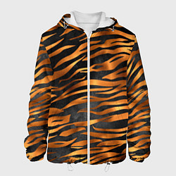 Куртка с капюшоном мужская В шкуре тигра, цвет: 3D-белый