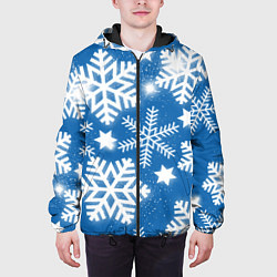 Куртка с капюшоном мужская Снежное небо, цвет: 3D-черный — фото 2
