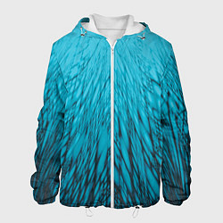 Куртка с капюшоном мужская Коллекция Rays Лучи Голубой и черный Абстракция 65, цвет: 3D-белый