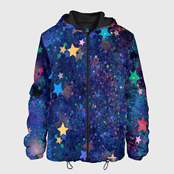 Куртка с капюшоном мужская Звездное небо мечтателя, цвет: 3D-черный