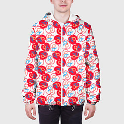 Куртка с капюшоном мужская Любовь гендерные символы, цвет: 3D-белый — фото 2