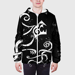 Куртка с капюшоном мужская ТАТУИРОВКА ДРАКЕНА WHITE AND BLACK, цвет: 3D-белый — фото 2