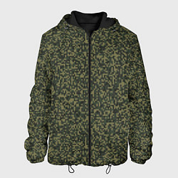 Куртка с капюшоном мужская Цифра Флора пиксельный камуфляж, цвет: 3D-черный