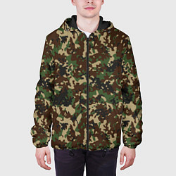 Куртка с капюшоном мужская Камуфляж Излом, цвет: 3D-черный — фото 2