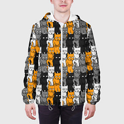 Куртка с капюшоном мужская Злой Кот мем, цвет: 3D-белый — фото 2