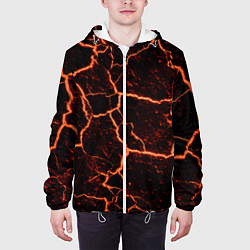 Куртка с капюшоном мужская Раскаленная лаваhot lava, цвет: 3D-белый — фото 2