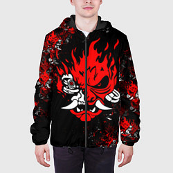 Куртка с капюшоном мужская SAMURAI CYBERPUNK 2077 LOGO, цвет: 3D-черный — фото 2