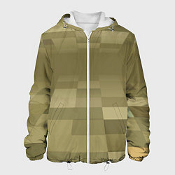 Куртка с капюшоном мужская Пиксельный военный фон, цвет: 3D-белый