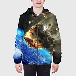 Куртка с капюшоном мужская Комета, перед столкновением с Землёй!, цвет: 3D-черный — фото 2