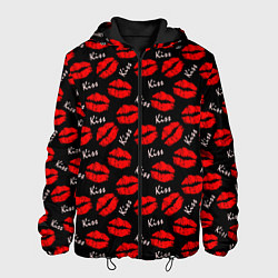 Куртка с капюшоном мужская Kiss поцелуи, цвет: 3D-черный