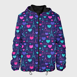 Куртка с капюшоном мужская Город Любви Париж, цвет: 3D-черный