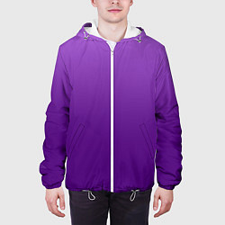 Куртка с капюшоном мужская Красивый фиолетовый градиент, цвет: 3D-белый — фото 2