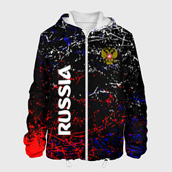 Куртка с капюшоном мужская Russia Штрихи, цвет: 3D-белый